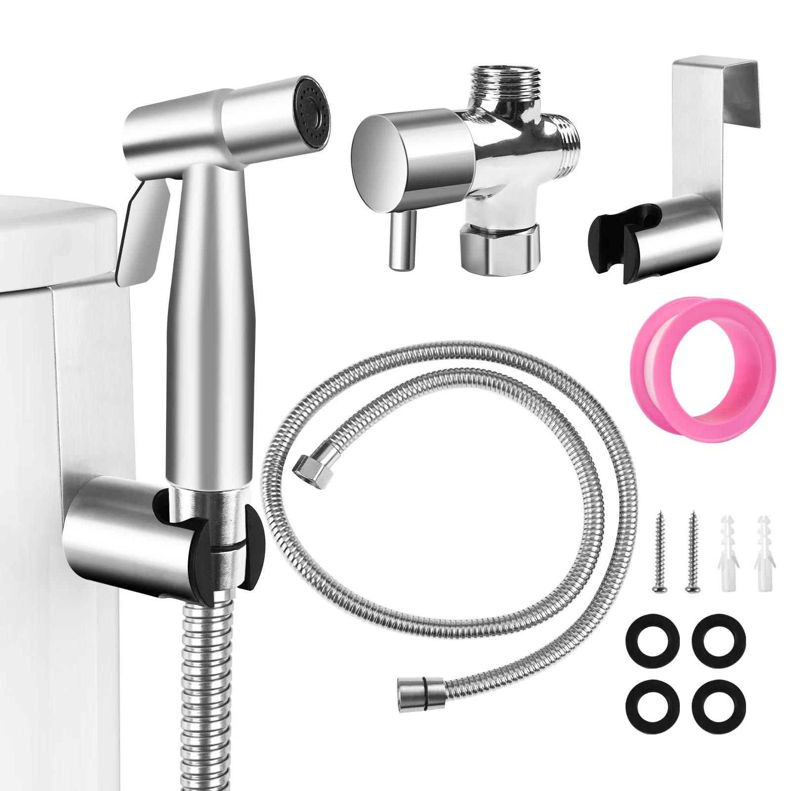 Handheld Bidet Sprayer – Black or Silver | Single or Double Control