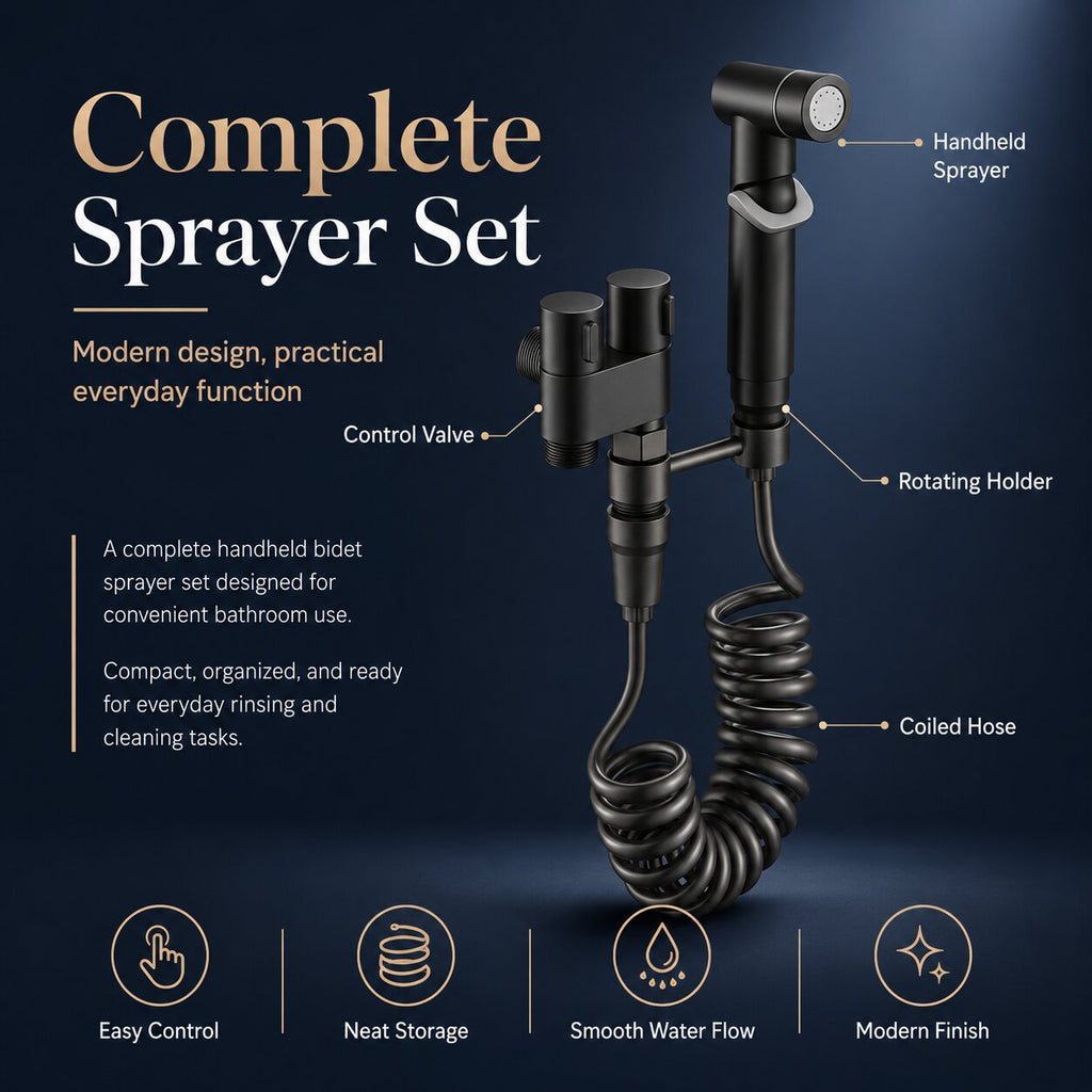 Premium Bidet Sprayer Set with Adjustable Water Pressure