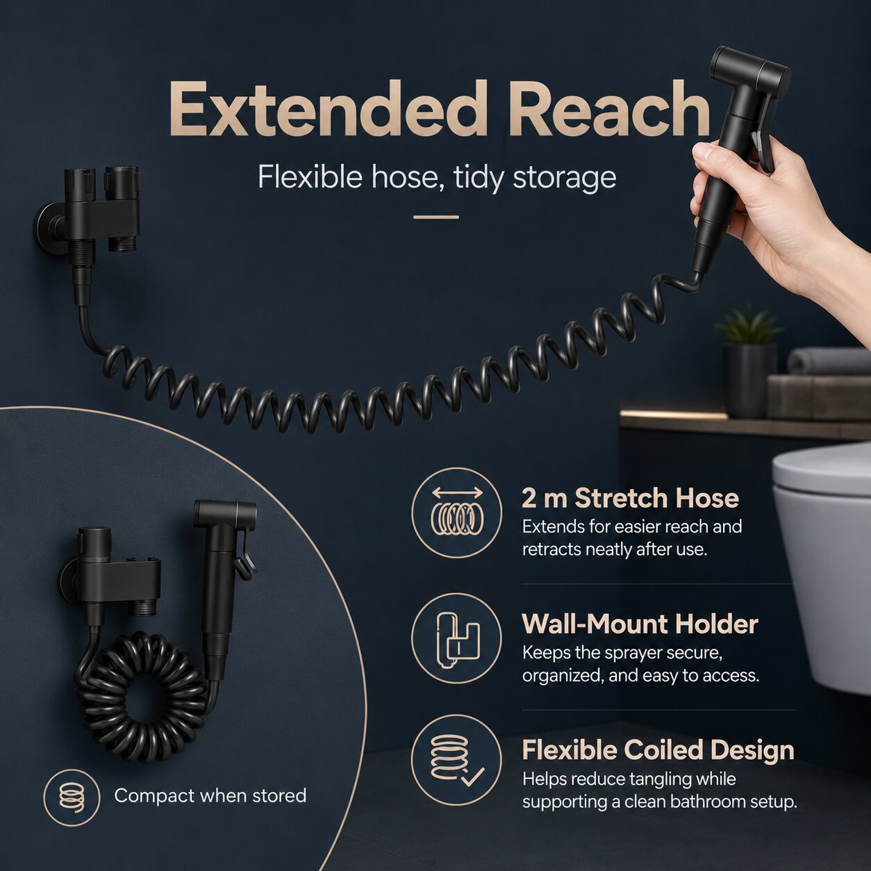 Premium Bidet Sprayer Set with Adjustable Water Pressure