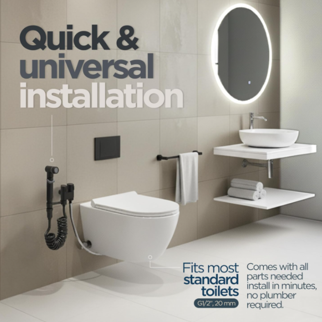 Premium Bidet Sprayer Set with Adjustable Water Pressure