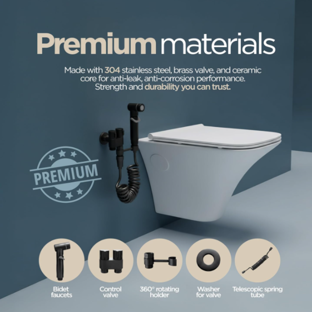 Premium Bidet Sprayer Set with Adjustable Water Pressure