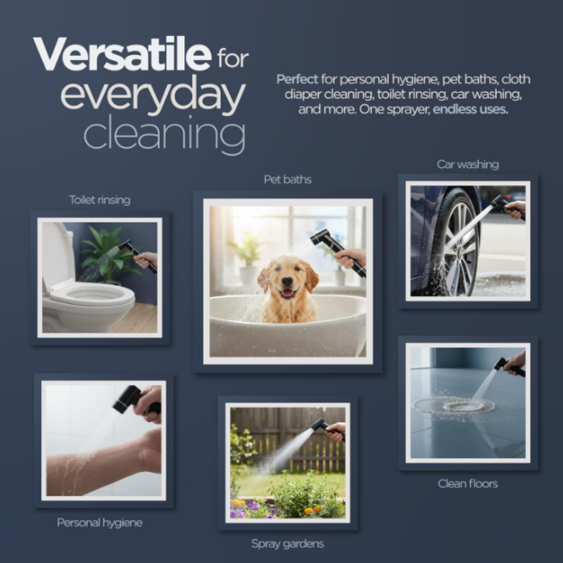 Premium Bidet Sprayer Set with Adjustable Water Pressure