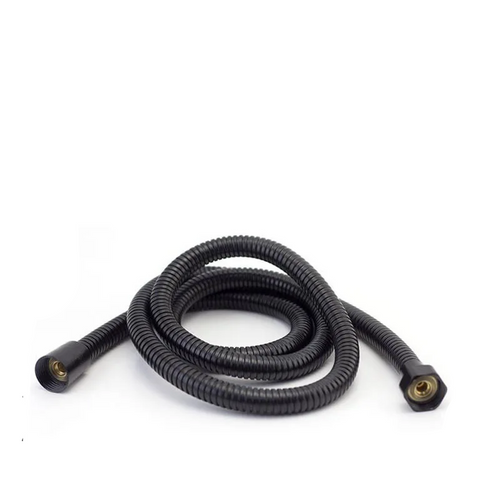 stainless steel water hose on a white background 